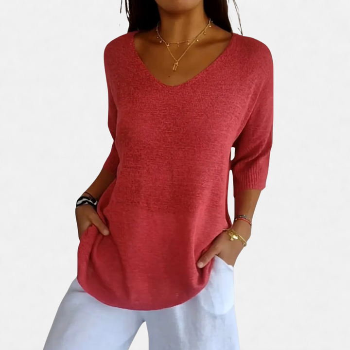 Madison | Knitted V-Neck Top
