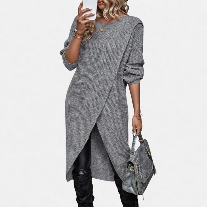 Megan | Long Solid Sweater Dress