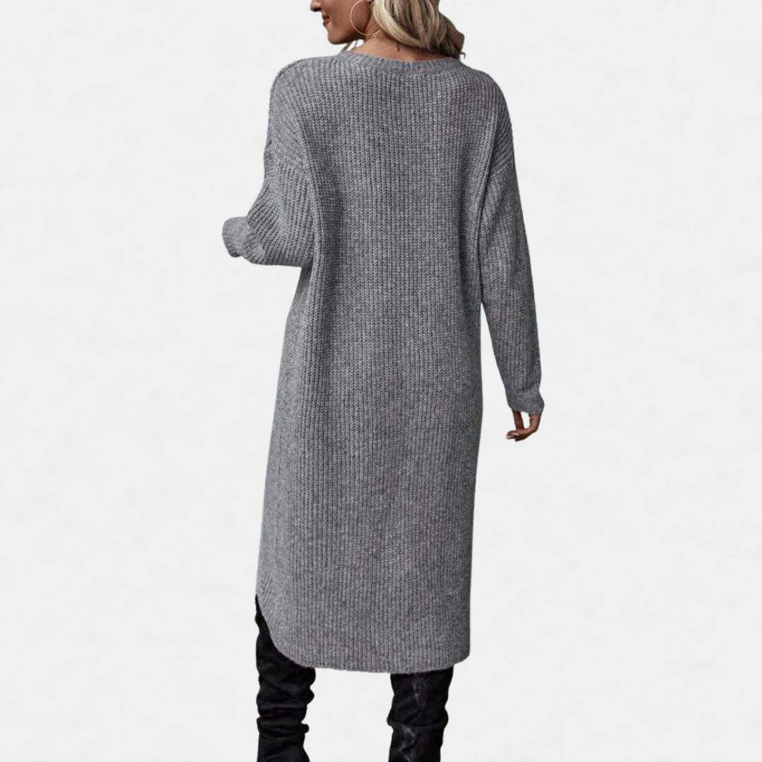 Megan | Long Solid Sweater Dress