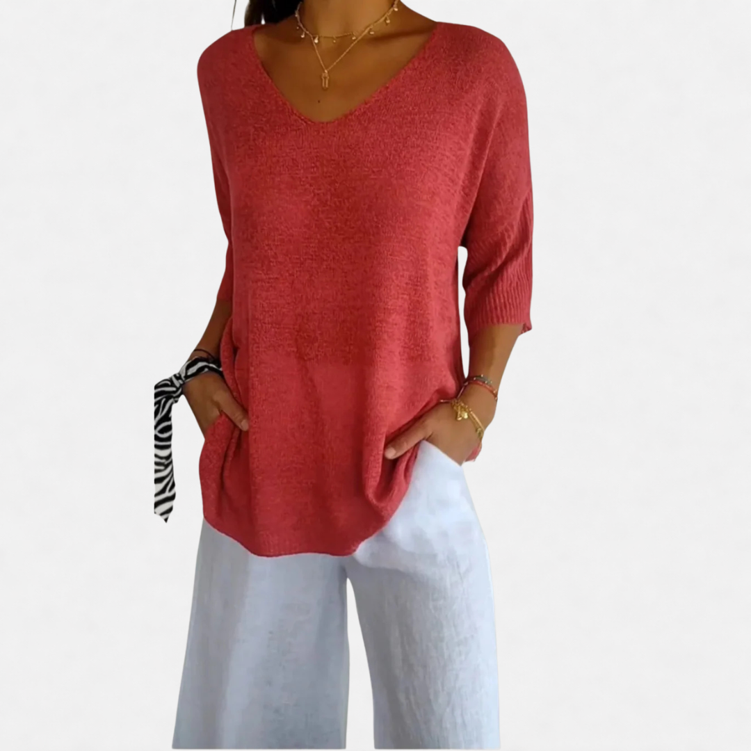Madison | Knitted V-Neck Top