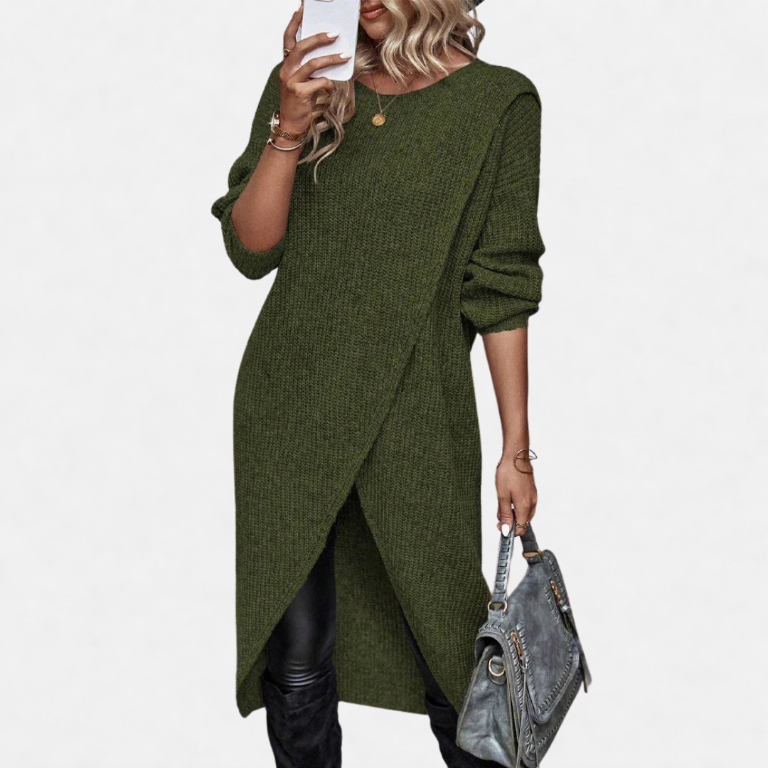 Megan | Long Solid Sweater Dress