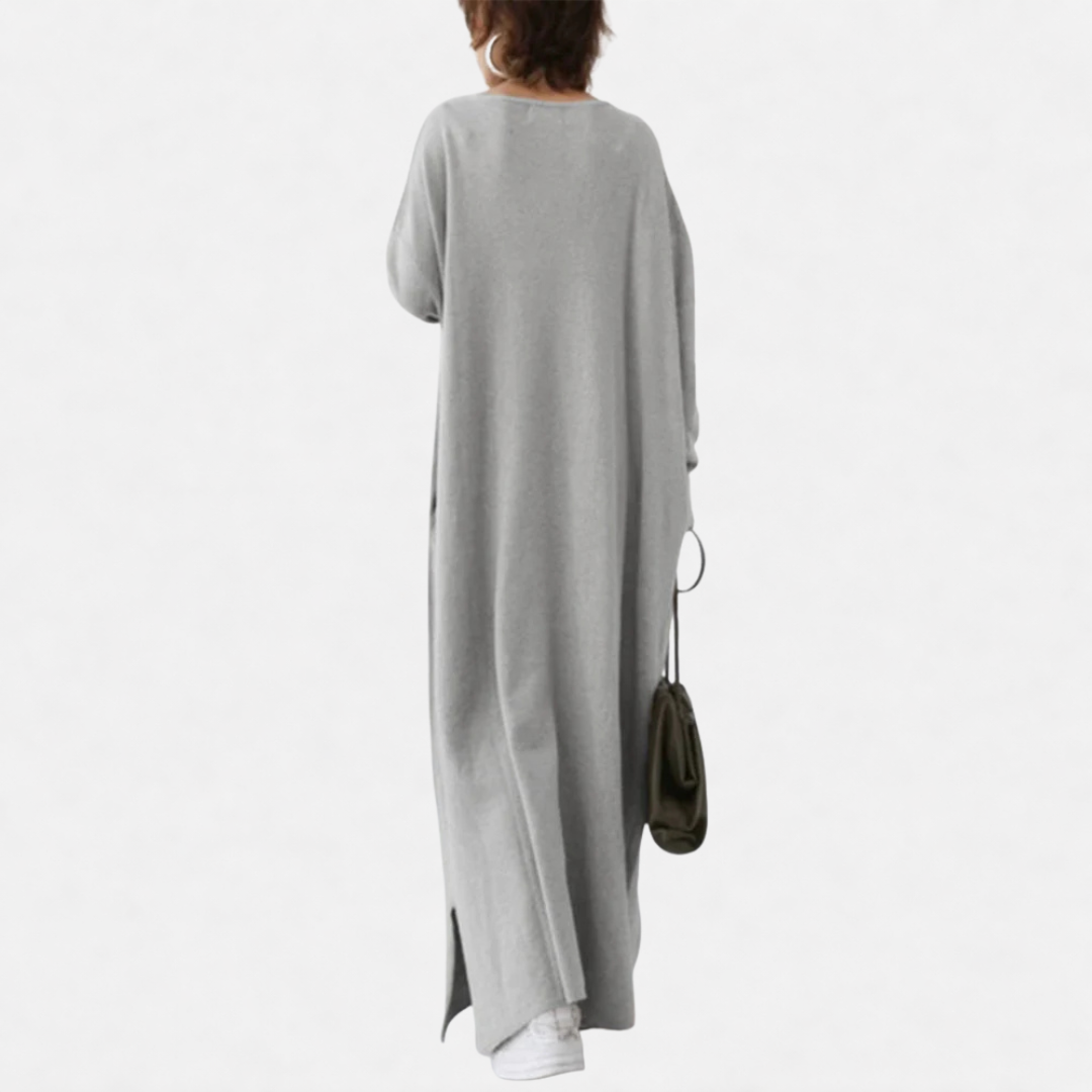 Luna™ | Long Sleeve V-Neck Midi Dress