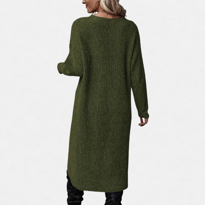 Megan | Long Solid Sweater Dress
