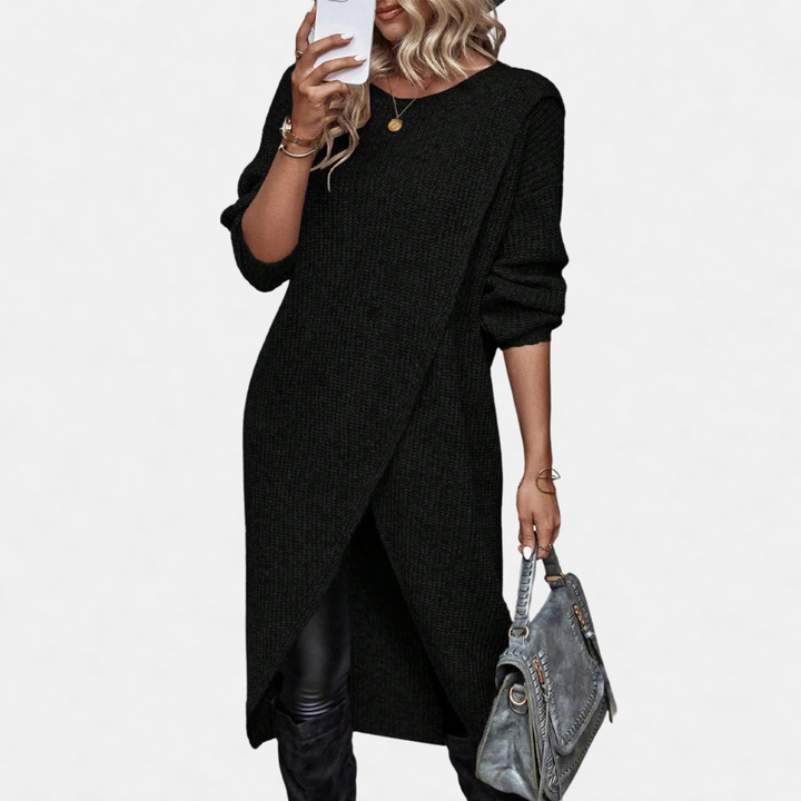 Megan | Long Solid Sweater Dress