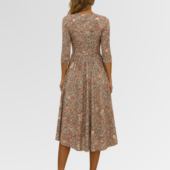 Isabelle™ | Elegant V-Neck Midi Dress