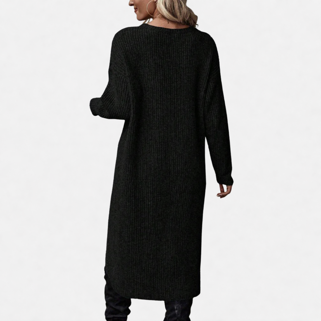 Megan | Long Solid Sweater Dress