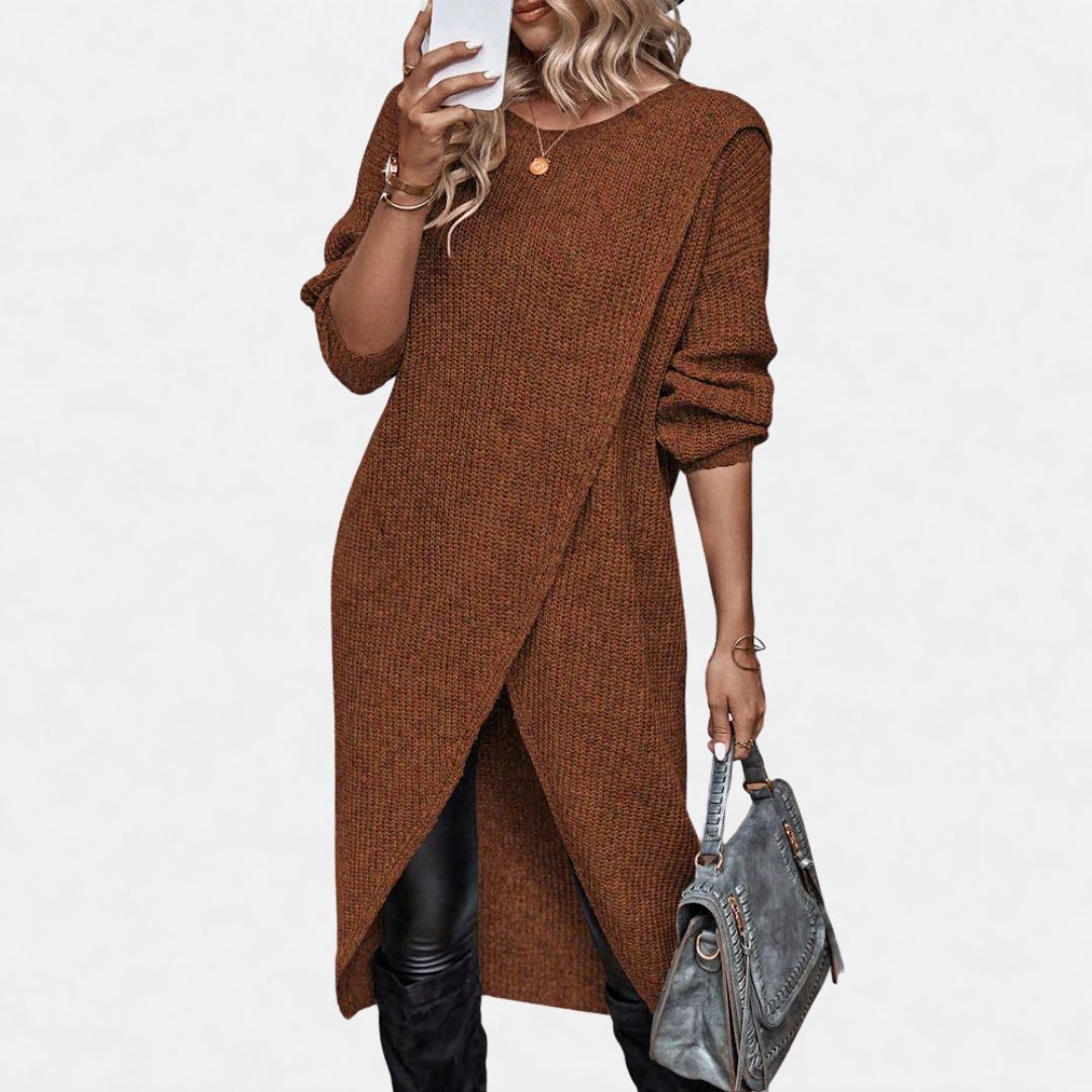 Megan | Long Solid Sweater Dress