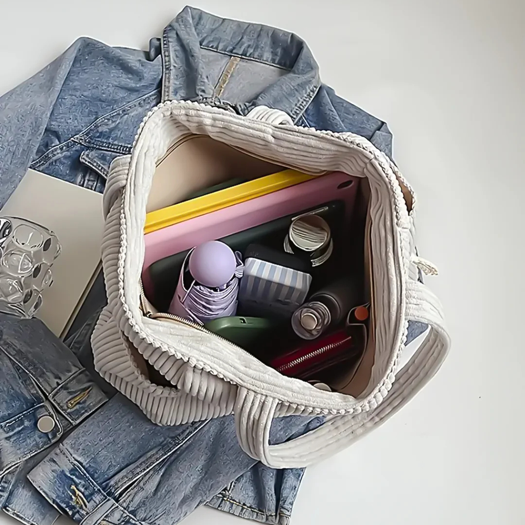 Tilda | Ribbed tote with cord detail