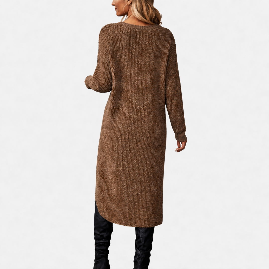 Megan | Long Solid Sweater Dress
