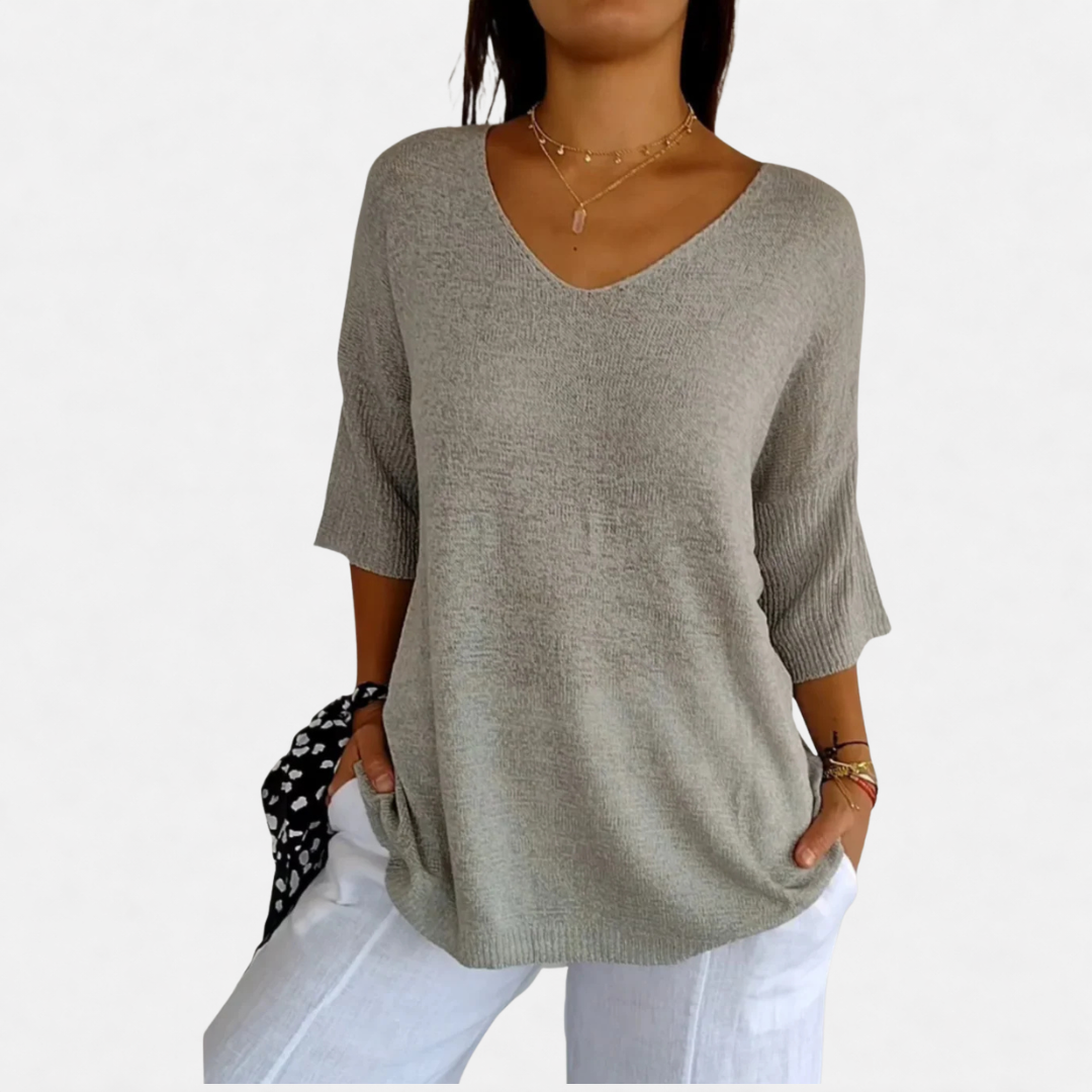 Madison | Knitted V-Neck Top